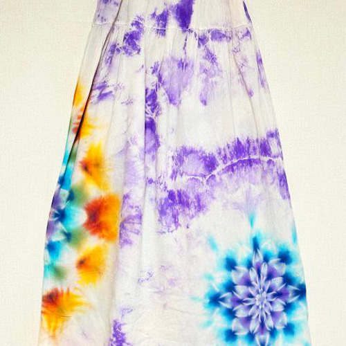 タイダイ染め スカート パープル ムラ染め 幻想的な大曼荼羅 HD22-42