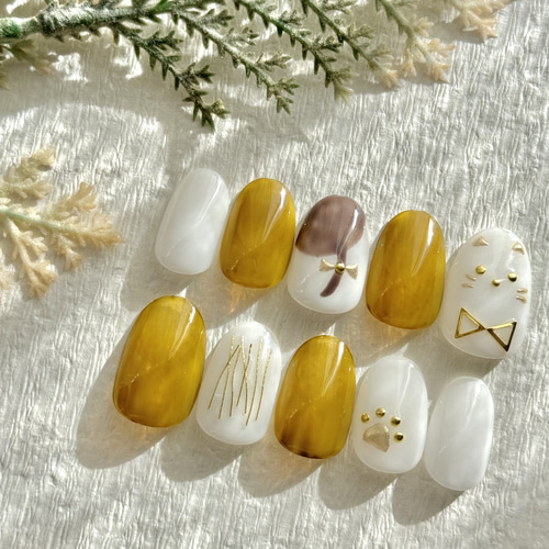 kotoff ネイルチップ❀ニュアンスネイル、猫ネイル、ミラー