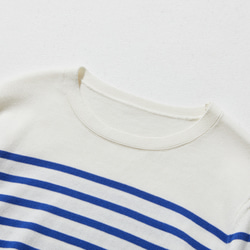 ★現貨★ 經典條紋針織長袖毛衣，配色協調，白色和藍色，240918-1 第11張的照片