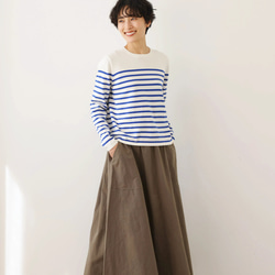 ★現貨★ 經典條紋針織長袖毛衣，配色協調，白色和藍色，240918-1 第8張的照片