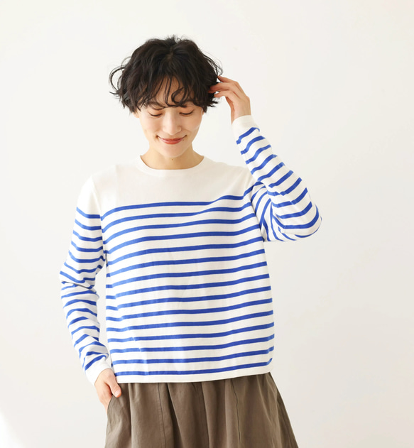 最大10%OFFクーポン ☆即納☆いつでも一緒の頼れるボーダーニット 配色ニット 長袖 ジャケット・アウター