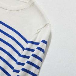 ★現貨★ 經典條紋針織長袖毛衣，配色協調，白色和藍色，240918-1 第12張的照片