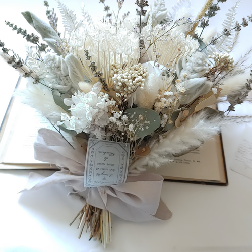 Rリースブーケ★368 レースフラワーのブーケ 結婚祝い 誕生日プレゼント 記念日 贈呈 送別