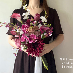 ラベンダーピンクのふわふわスワッグ❀ブーケ プリザーブドフラワー