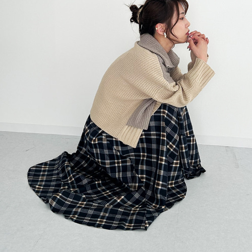 全3色】ウエストゴム 楽ちん ゆったりばき チェック柄 イ