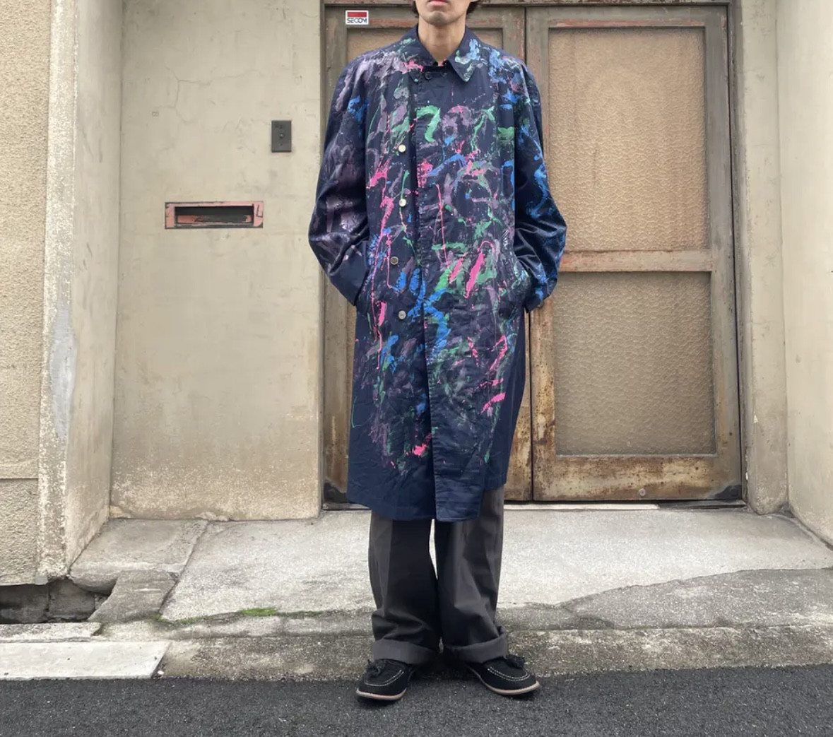 古着　ヴィンテージ　vintage コート　ステンカラーコート　リメイク　リメイクコート　London fog カラフル