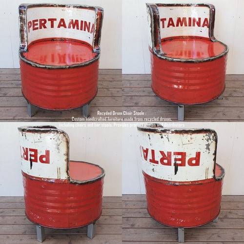 廃材のドラム缶をレストアしたソファ 1点物 ドラム缶をリメイクした