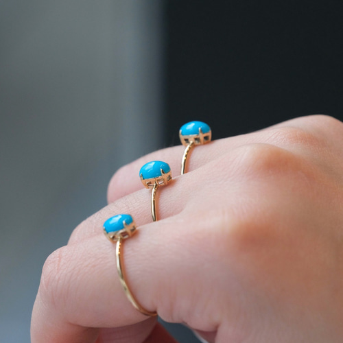 ターコイズリングk18 指輪・リング パール大好き(購入前にコメント