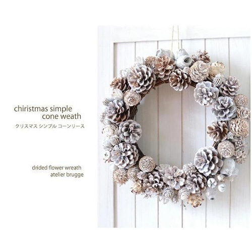 リース 手作りキット 通年飾れるクリスマスリース コーンリース