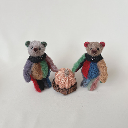 手のひらサイズのテディベア（カラフル2号） ぬいぐるみ POLARIS BEAR