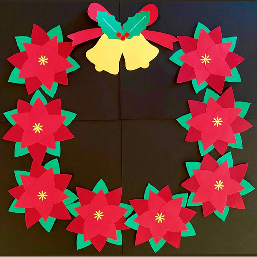 ポインセチア 冬 クリスマス 保育 高齢者施設 壁面 その他素材 minju