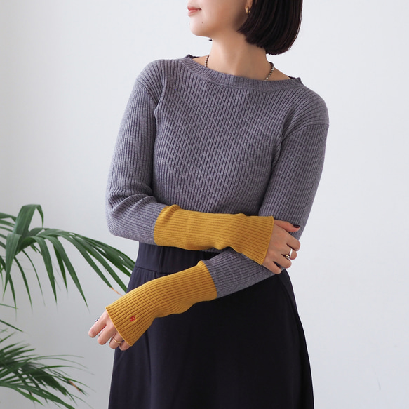 バイカラーニット Little B グレー(長袖) ニット・セーター BLUEWHITE