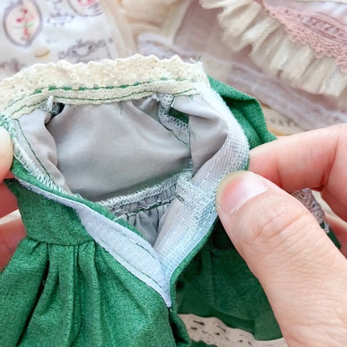 JANAYA ハンドメイド ブライスblythe服 緑色森ガールワンピース 3点