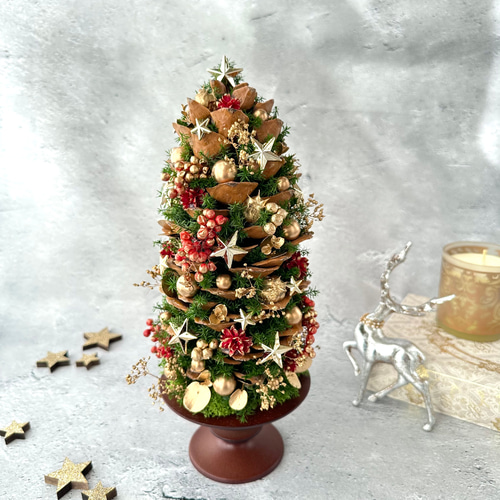 松ぼっくりの星降るクリスマスツリー Red&Gold Special Tree