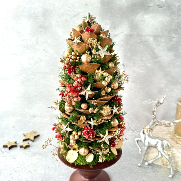 松ぼっくりの星降るクリスマスツリー Red&Gold Special Tree
