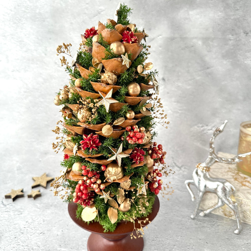 松ぼっくりの星降るクリスマスツリー Red&Gold Special Tree