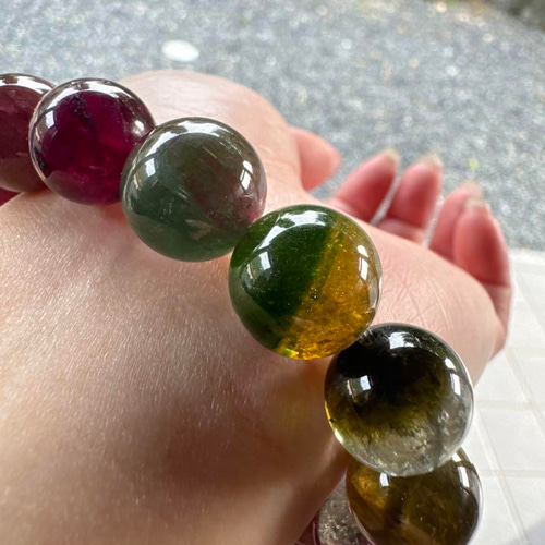 ウォーターメロントルマリン 13.5mm 大玉 ブレスレット 天然石