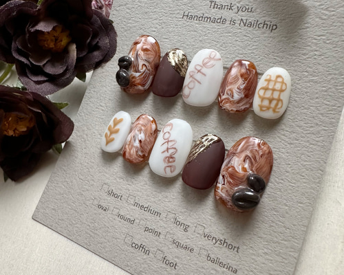 brown ニュアンス ネイルチップ c4cbe9e7df8a60112e51cb9fbc8ee4