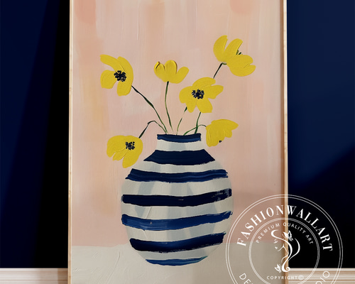 油絵　専用　黄色い花を差した花瓶 Amazon.co.jp: 木村咲 黄色い小花 F6号 受注制作 油彩画 油絵