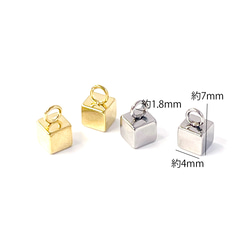 esp10 [10個] 316L 約4毫米立方體醫用不鏽鋼 18KGP 吊墜 第8張的照片