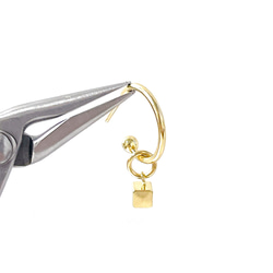 esp10 [10個] 316L 約4毫米立方體醫用不鏽鋼 18KGP 吊墜 第6張的照片