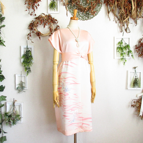 大きめサイズ】着物ドレス◎扶桑◎細見え縦長シルエット&オール  