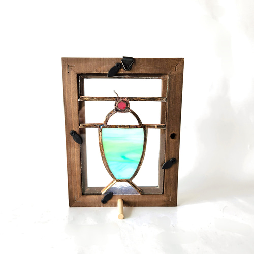 ステンドグラス アンティーク調 レトロなパネル 置物 壁掛け可能