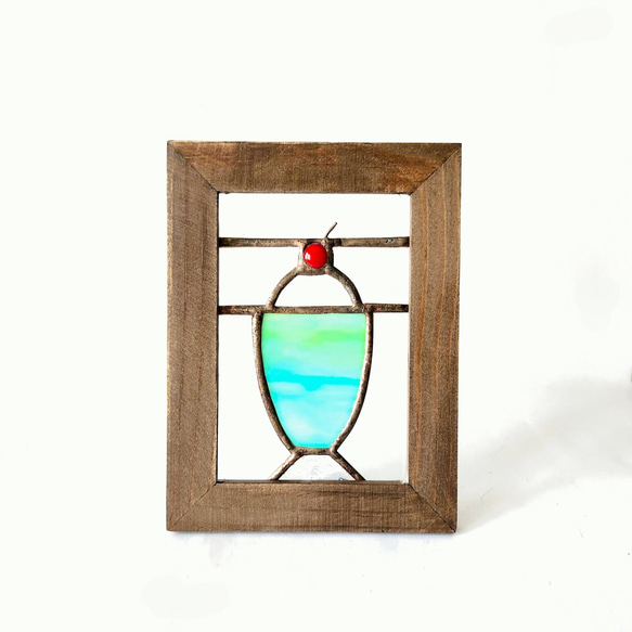 ステンドグラス アンティーク調 レトロなパネル 置物 壁掛け可能