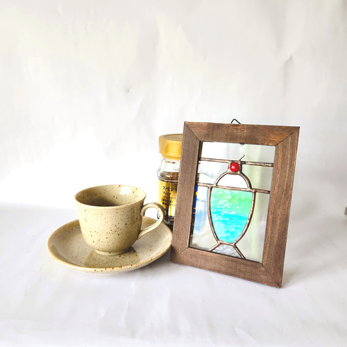 ステンドグラス アンティーク調 レトロなパネル 置物 壁掛け可能