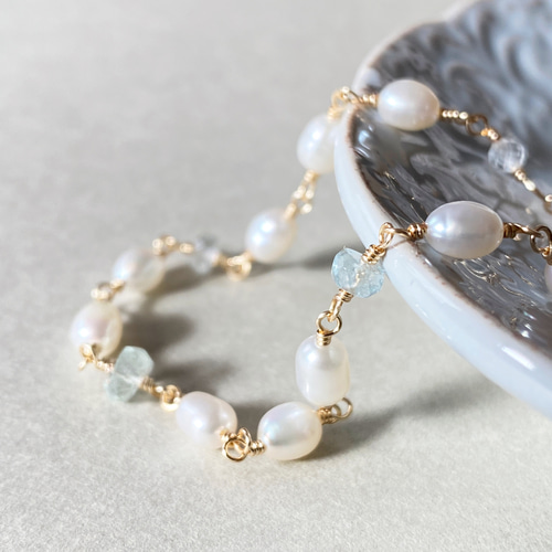 アクアマリン＆プレシャスオパール✴︎14kgfアクセサリー3点 アクアマリン＆プレシャスオパール✴︎14kgfアクセサリー3点