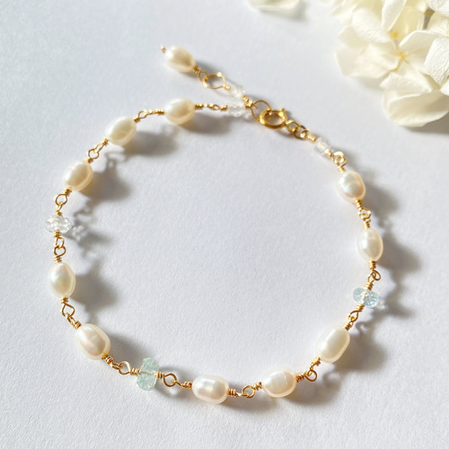 14k表記　天然パール　ブレスレット Cotubu】天竺菩提樹4mmブレス14kgf入 お数珠の安田念珠店へ｜総本山