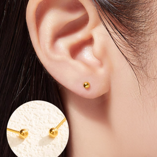 24K(片耳)K24純金丸玉スタッドピアス 24金ピアス つやあり24K 24K(片耳)K24純金丸玉スタッドピアス 24金ピアス つやあり24K