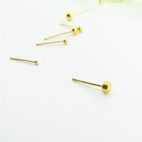 24K（片耳）K24純金丸玉スタッド無垢ピアス 24金ピアス つやあり