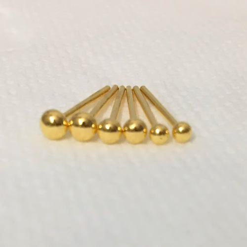 24K（片耳）K24純金丸玉スタッド無垢ピアス 24金ピアス つやあり