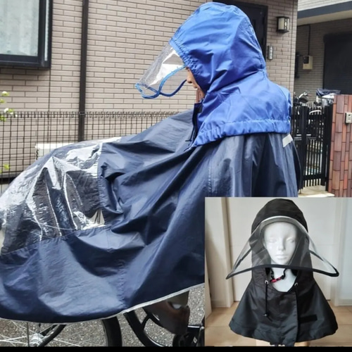 【ネット限定】 再再販】フード型レインハット・ヘルメット用レインハット（白 ウェア