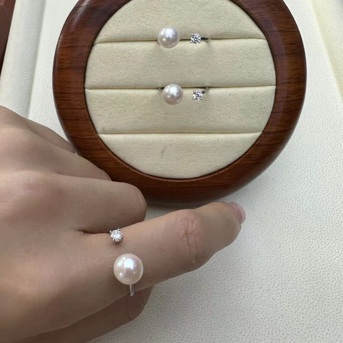 【美品】真珠指輪【本物】 本物の真珠の指輪