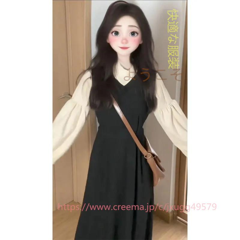 小柄な学院風バックルスカート2024年新作ワンピース子供が秋の初秋のロングスカートを着る