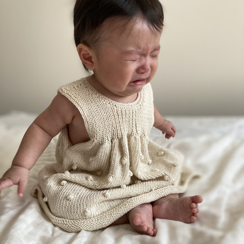 受注制作】手編み ベビーワンピース ベビー服 mochi 通販 18275608