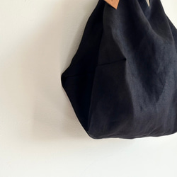 ★ 入荷！！シワ感がたまらない麻100%帆布のトライアングルバック！ウォッシュ加工生地！黒のみ 13枚目の画像
