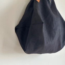 ★ 入荷！！シワ感がたまらない麻100%帆布のトライアングルバック！ウォッシュ加工生地！黒のみ 15枚目の画像