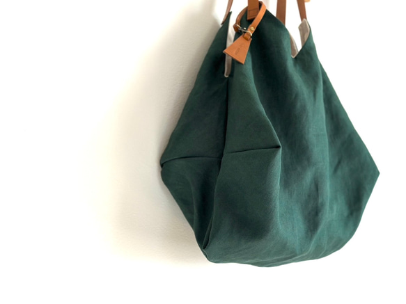 ★ 入荷！！シワ感がたまらない麻100%帆布のトライアングルバック！ウォッシュ加工生地！黒のみ 10枚目の画像
