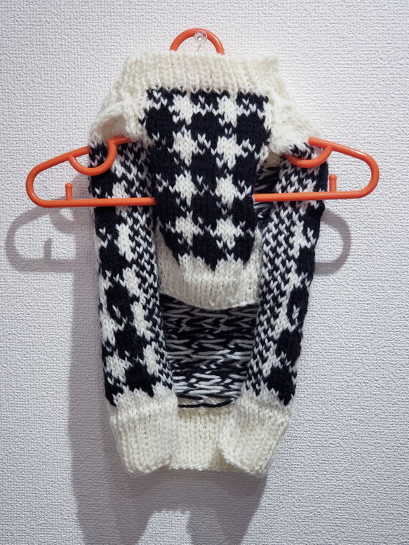 犬服♪千鳥格子セーター エル・ウエーブオリジナル(小型犬S～SMサイズ) 2枚目の画像