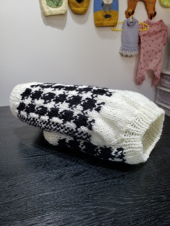 犬服♪千鳥格子セーター エル・ウエーブオリジナル(小型犬S～SMサイズ) 3枚目の画像