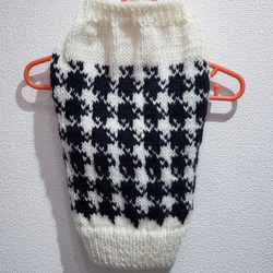 犬服♪千鳥格子セーター エル・ウエーブオリジナル(小型犬S～SMサイズ) 1枚目の画像