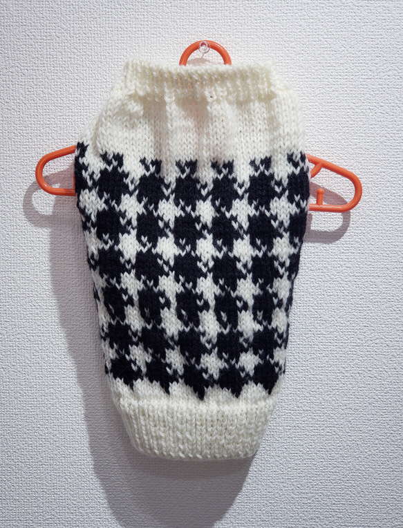 犬服♪千鳥格子セーター エル・ウエーブオリジナル(小型犬S～SMサイズ) 1枚目の画像