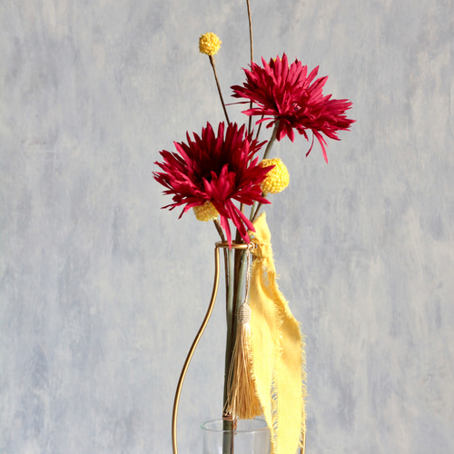 レッドガーベラ2本とスプレークラスペディア】｜アーティ