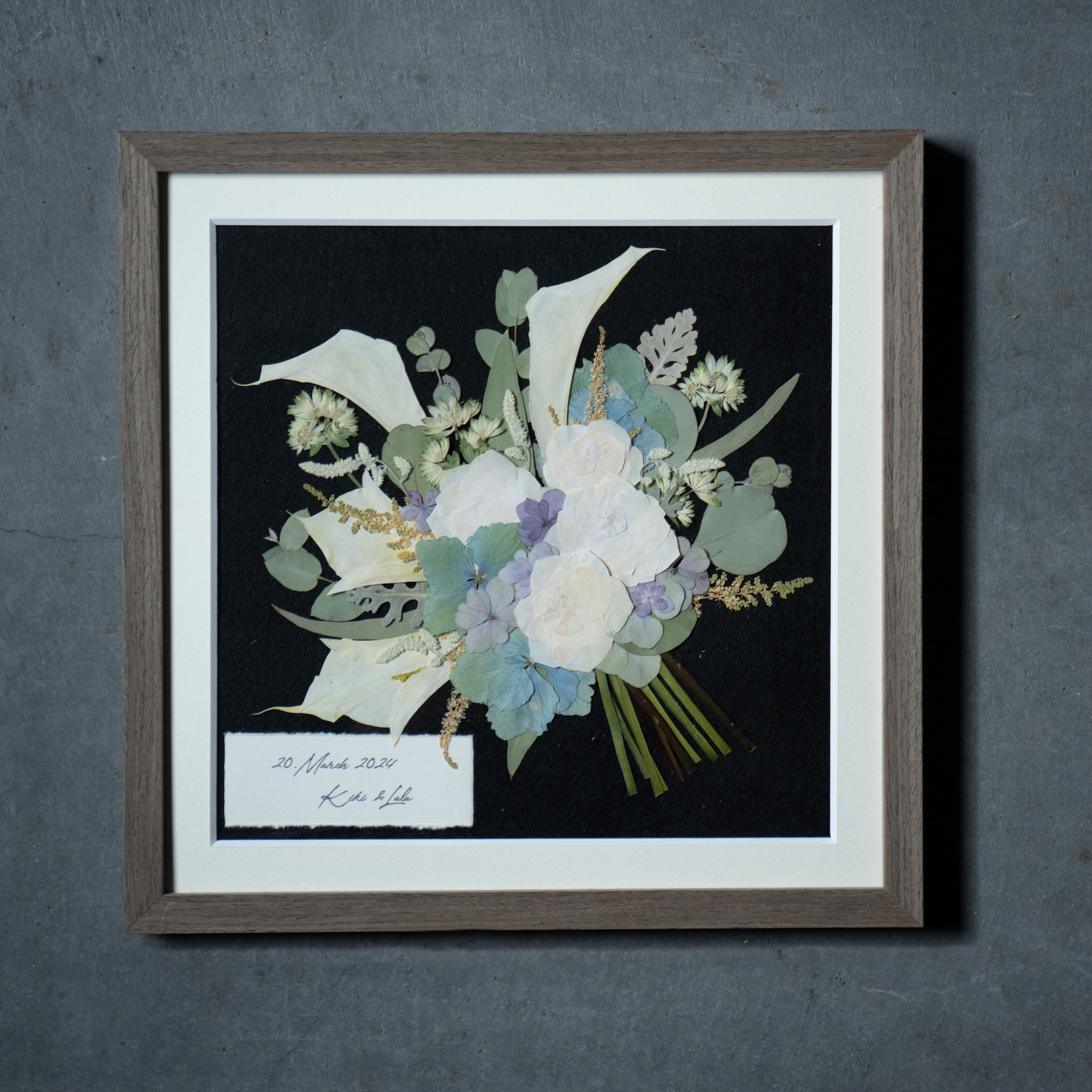 【アフターブーケ ＜SiSii シィシィ＞】生花ブーケを「押し花＆額装」してお届けします　 結婚式 ブーケ 記念