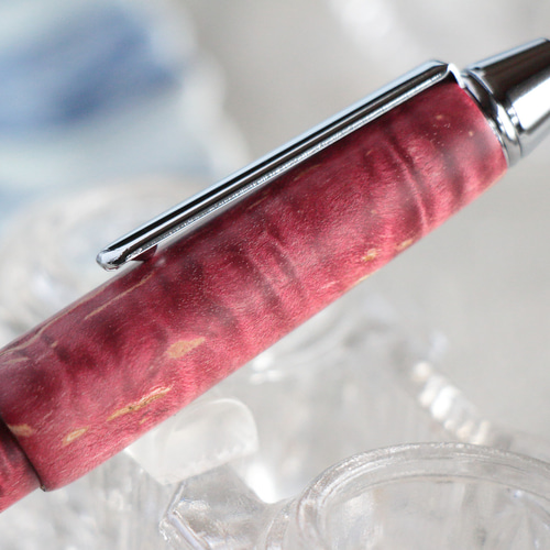 スタビライズドウッド メイプル 杢 カーディナルレッド・多機能ペン