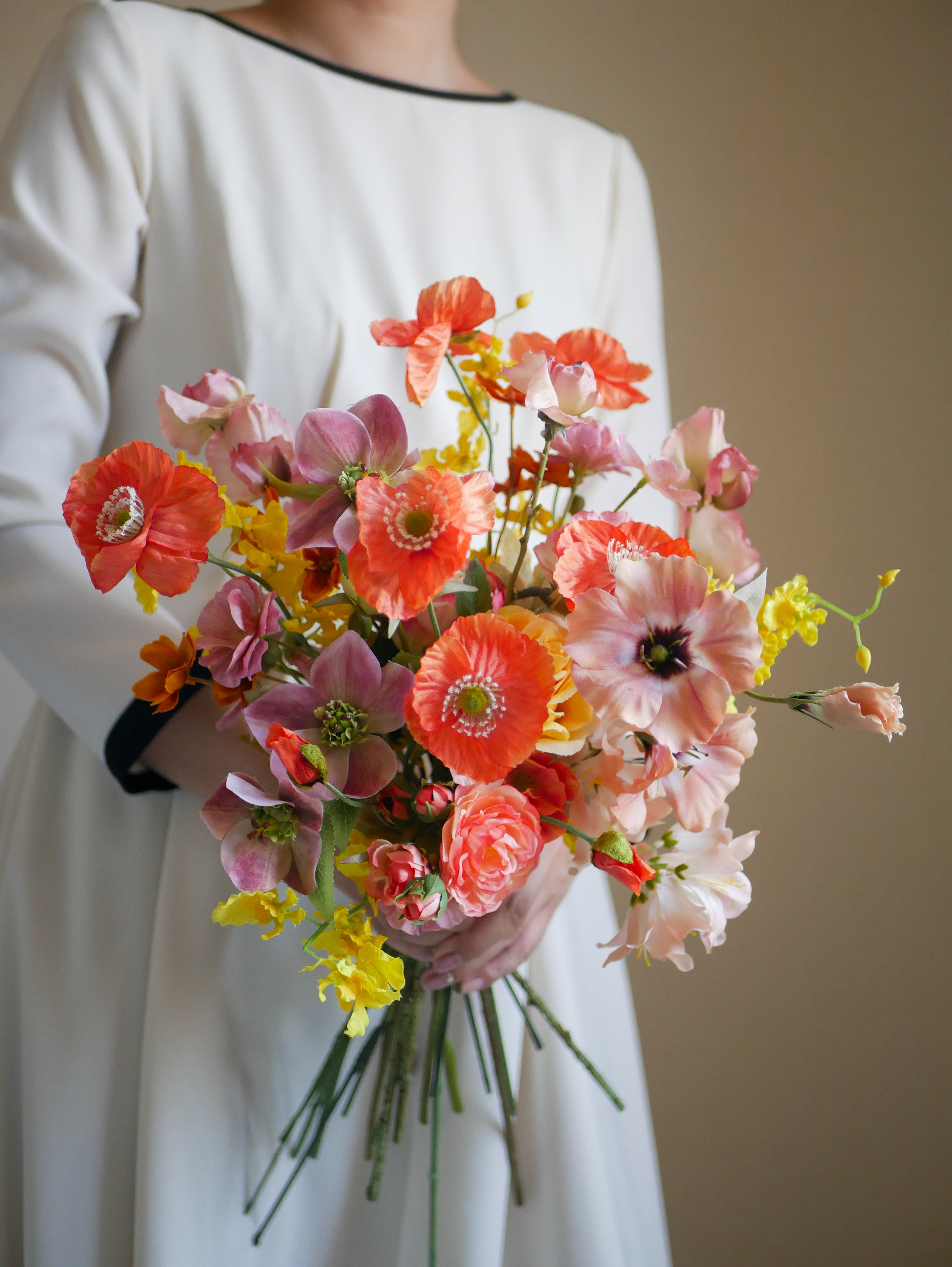 秋ブーケ　冬ブーケ　ウェディングブーケ　前撮りブーケ　韓国ブーケ　アーティフィシャルフラワーブーケ