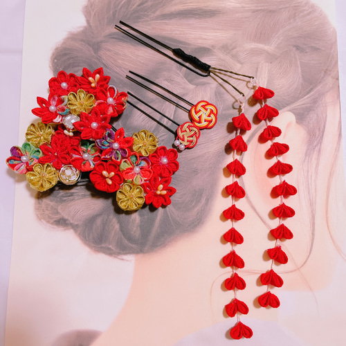 つまみ細工 髪飾り 七五三 卒業式 成人式 和装小物 せる 